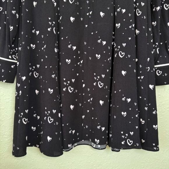 NWT Parker black white heart Kaylin mini fit and flare dress 50s 8 - Picture 11 of 13